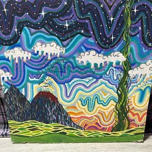 Hand Painted Trippy Wall Hanging